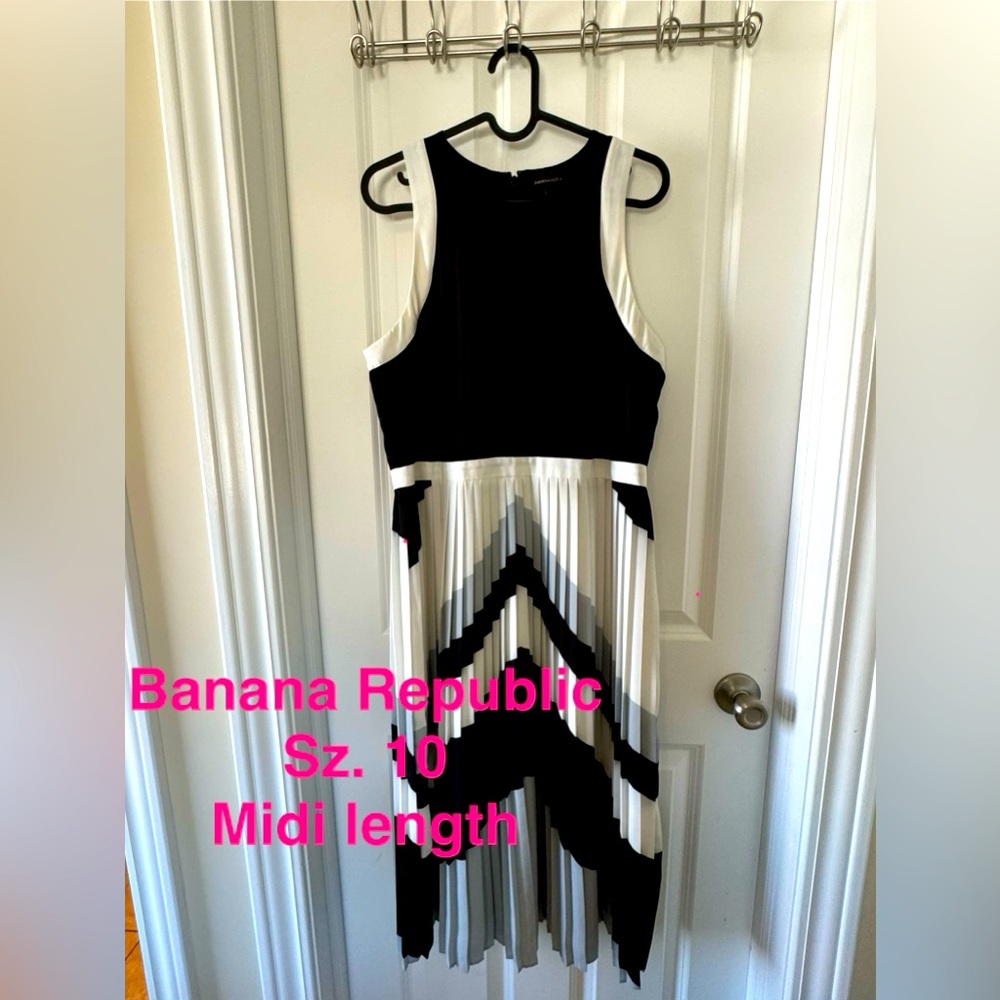Banana Republic Chevron Midi Dress | Sz 10